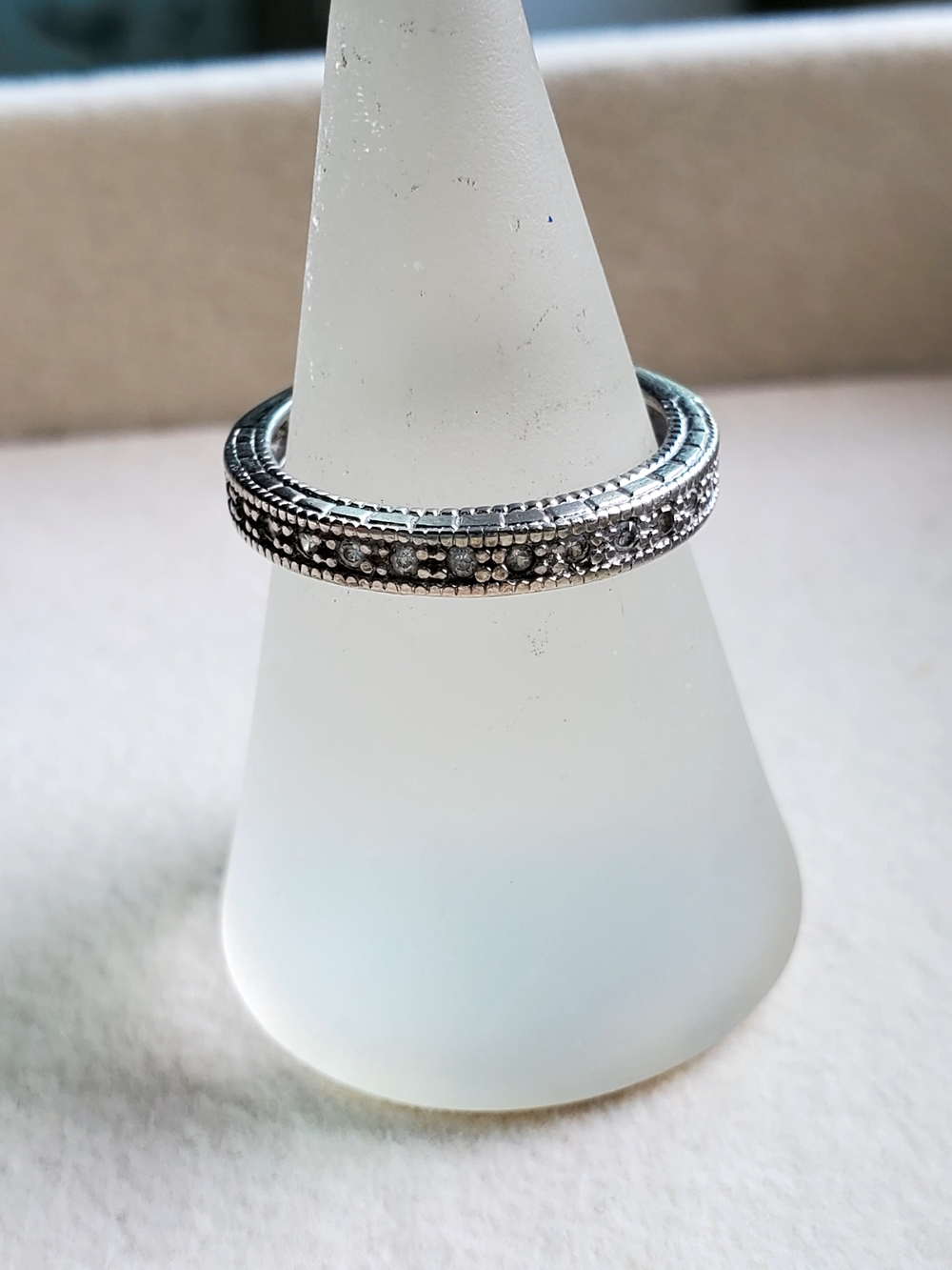 Sterling Silver Stackable CZ Band | Size 6 | 925